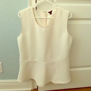 Ann Taylor peplum top off white
